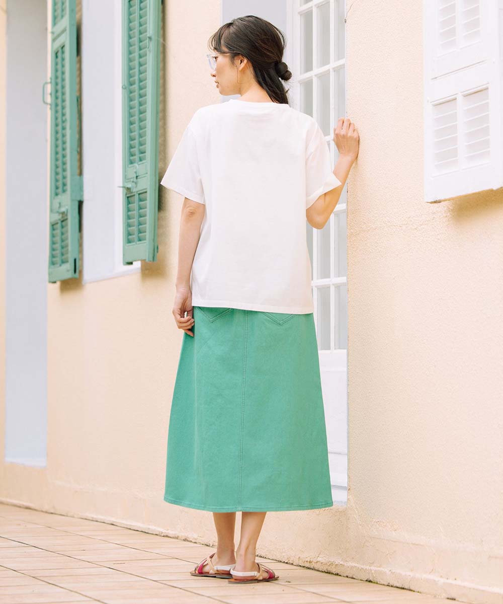 クラフトエンブロイダリーロゴワイドTシャツ