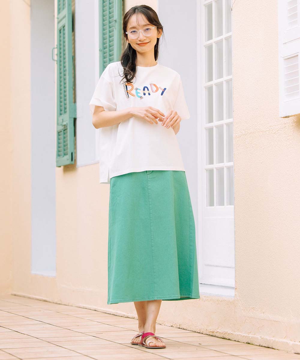 クラフトエンブロイダリーロゴワイドTシャツ