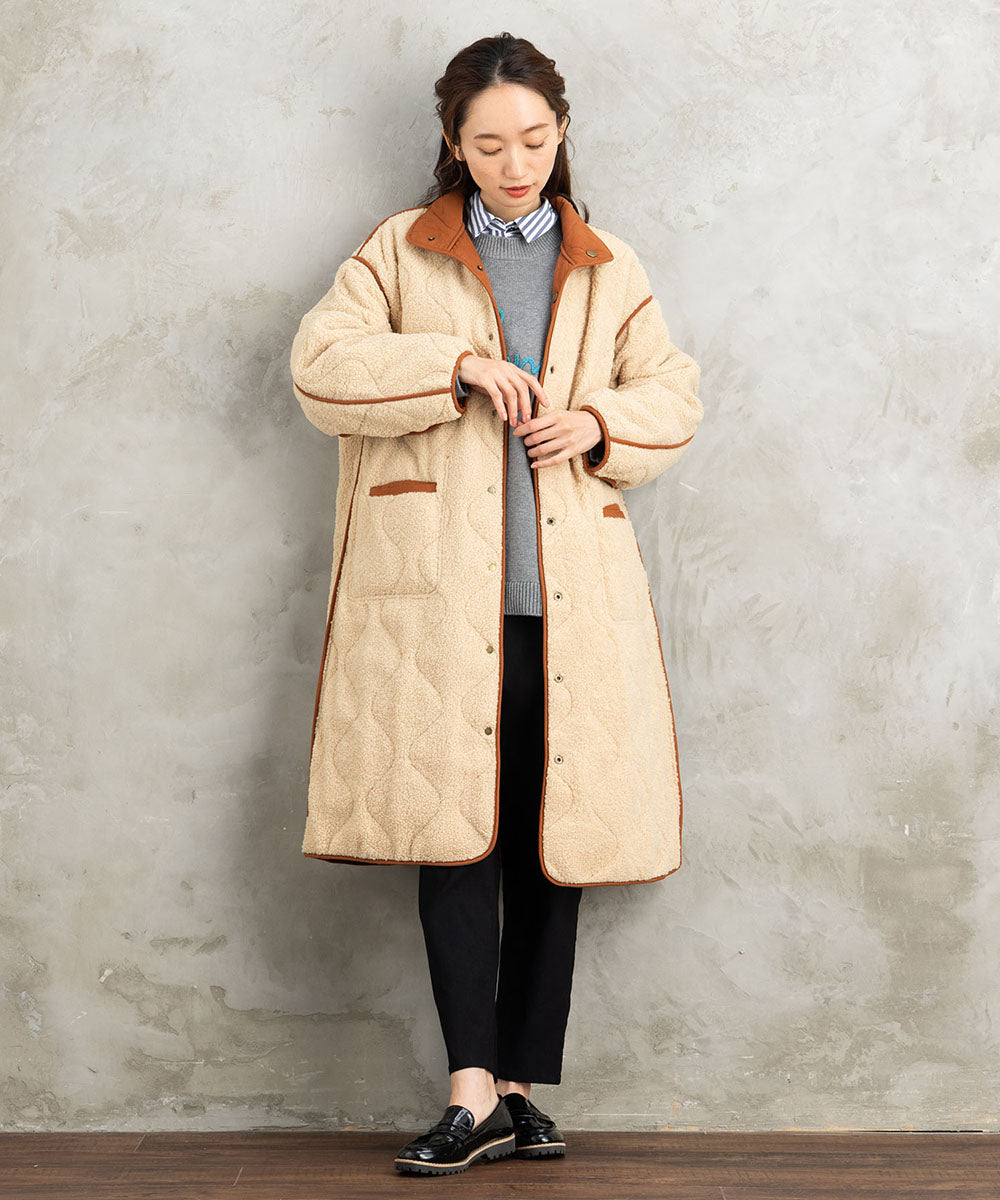 THE Korner シープボア×キルティングリバーシブルコート