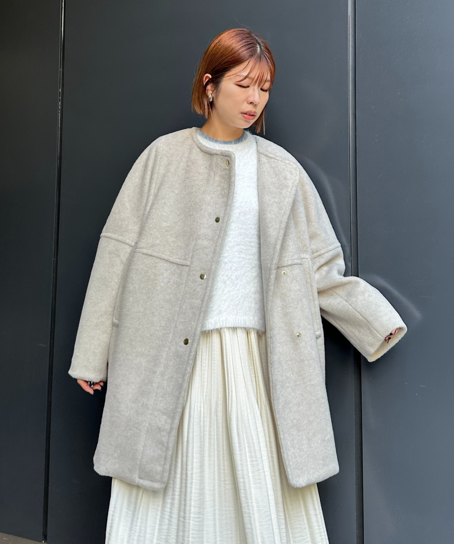 SEADRAKE】【R】ニットシャギーウールミドルコート｜ファッション通販