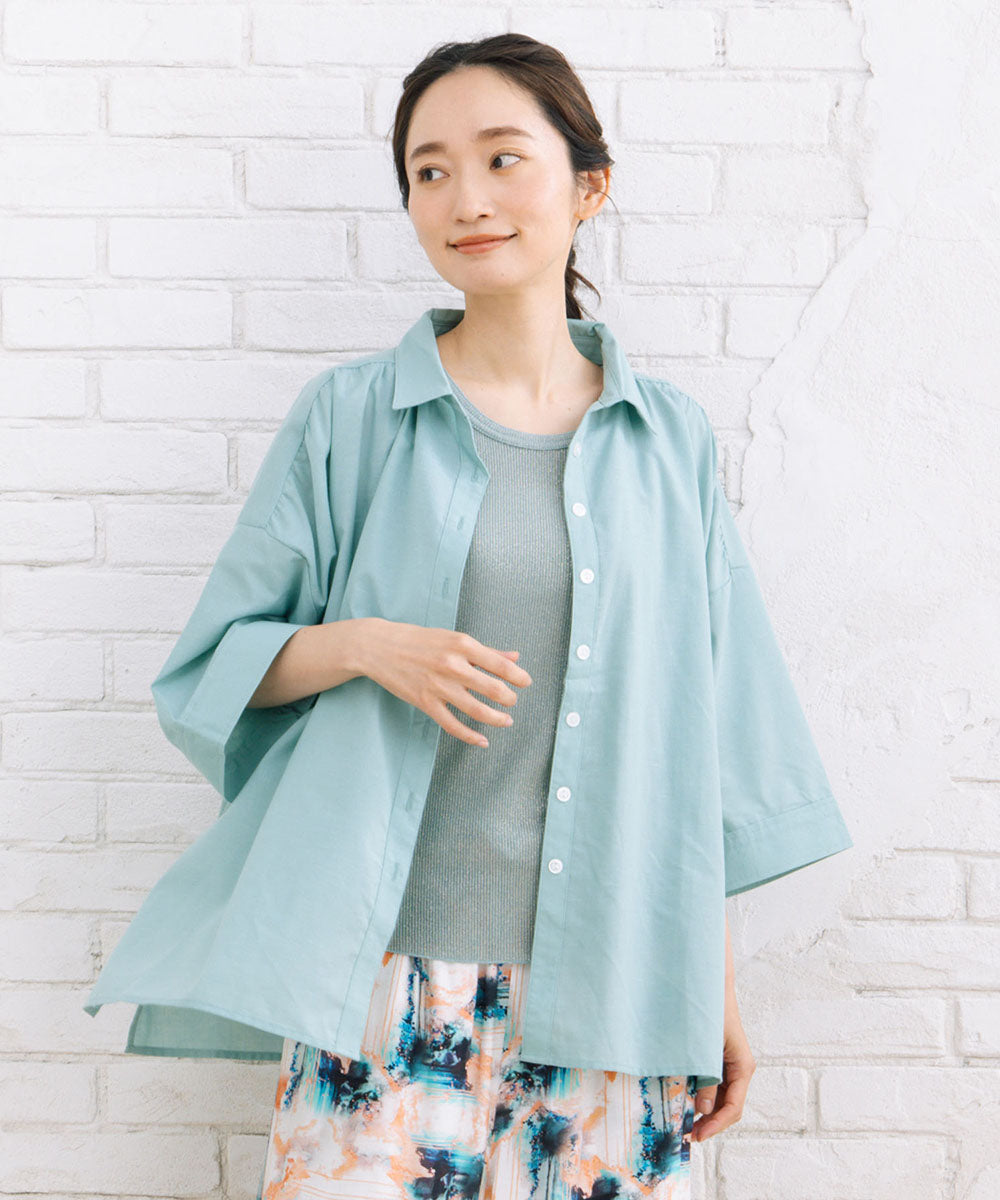 大きいサイズ レディース スキッパーシャツ 接触冷感|大きいサイズ レディース ブランド 通販 安い WEB限定 カジュアル コーデ ファッション