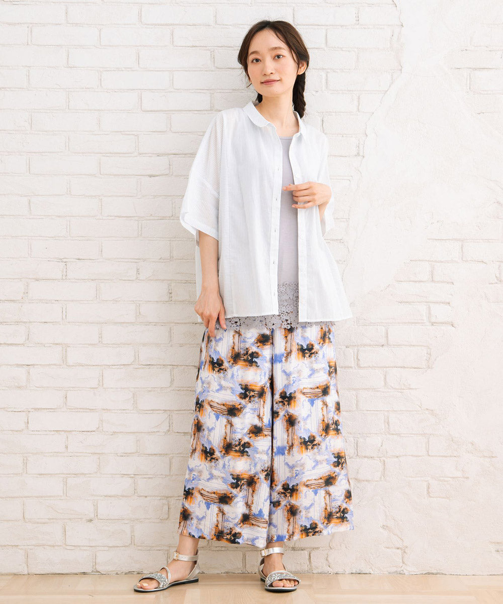 【sabstreet bis】ピンストライプボクシーシャツ