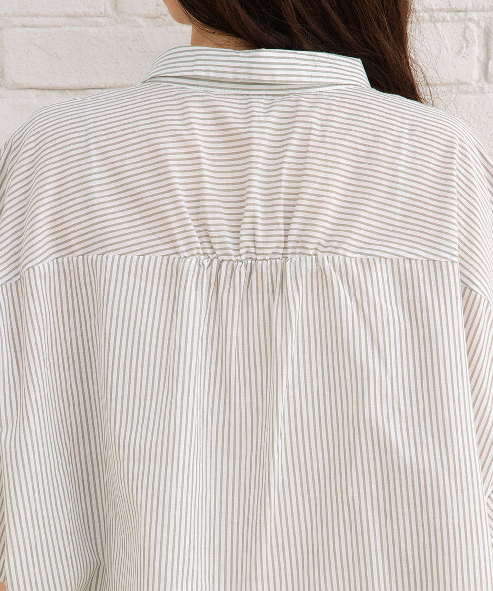 【sabstreet bis】ピンストライプボクシーシャツ