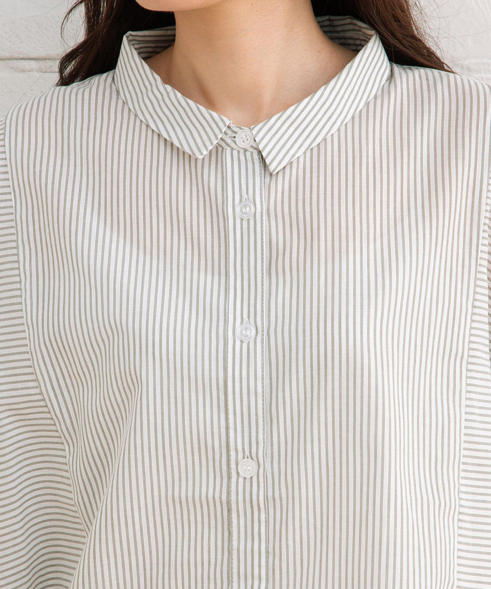 【sabstreet bis】ピンストライプボクシーシャツ