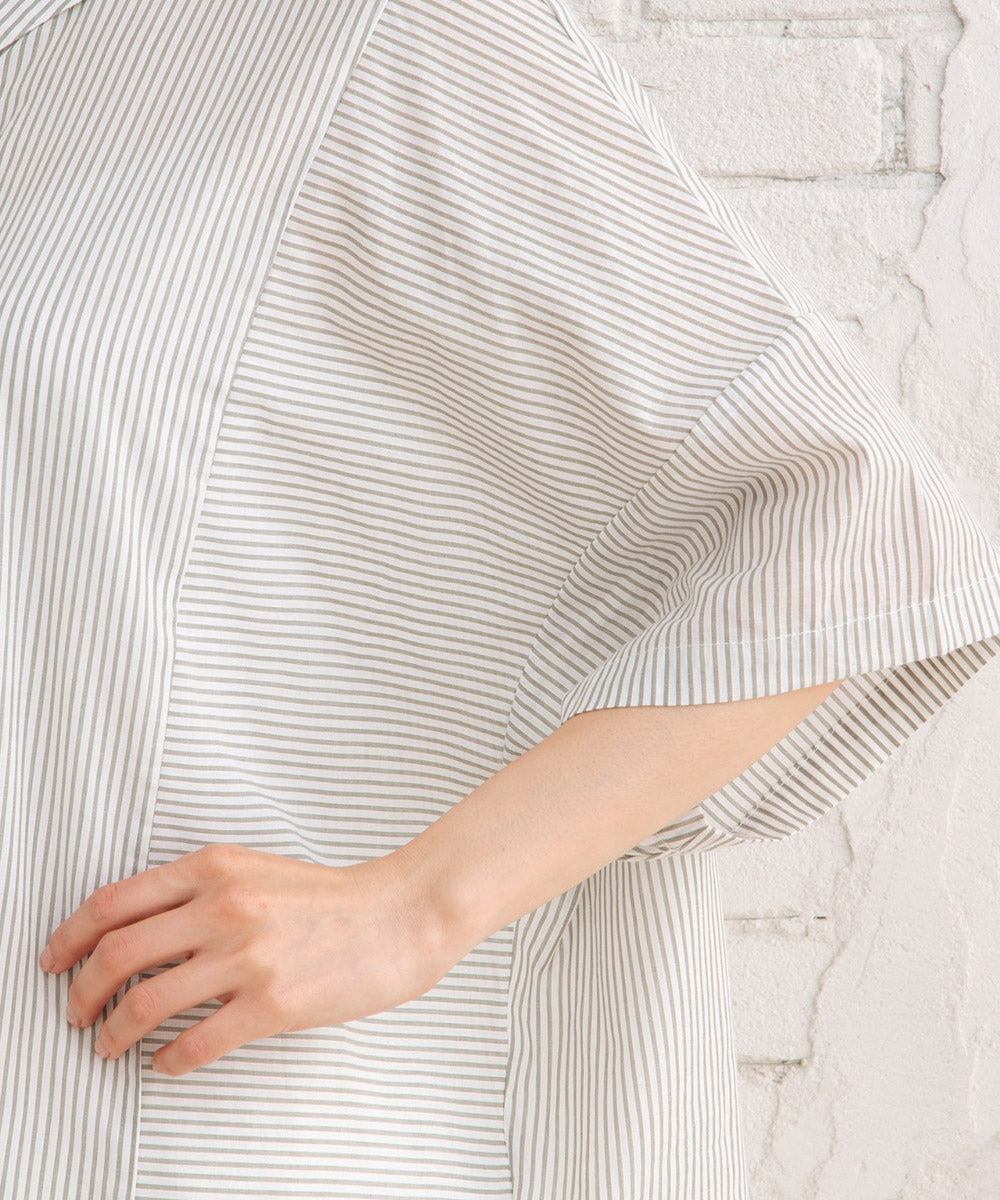 【sabstreet bis】ピンストライプボクシーシャツ