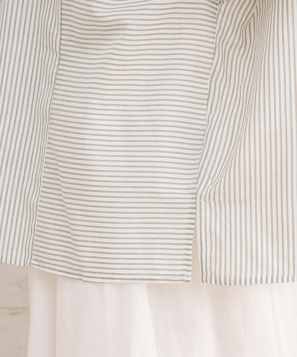 【sabstreet bis】ピンストライプボクシーシャツ