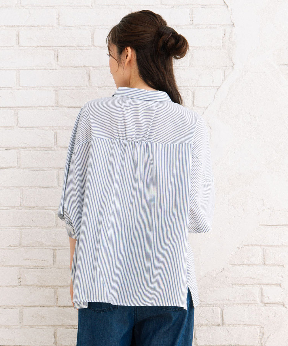 【sabstreet bis】ピンストライプボクシーシャツ