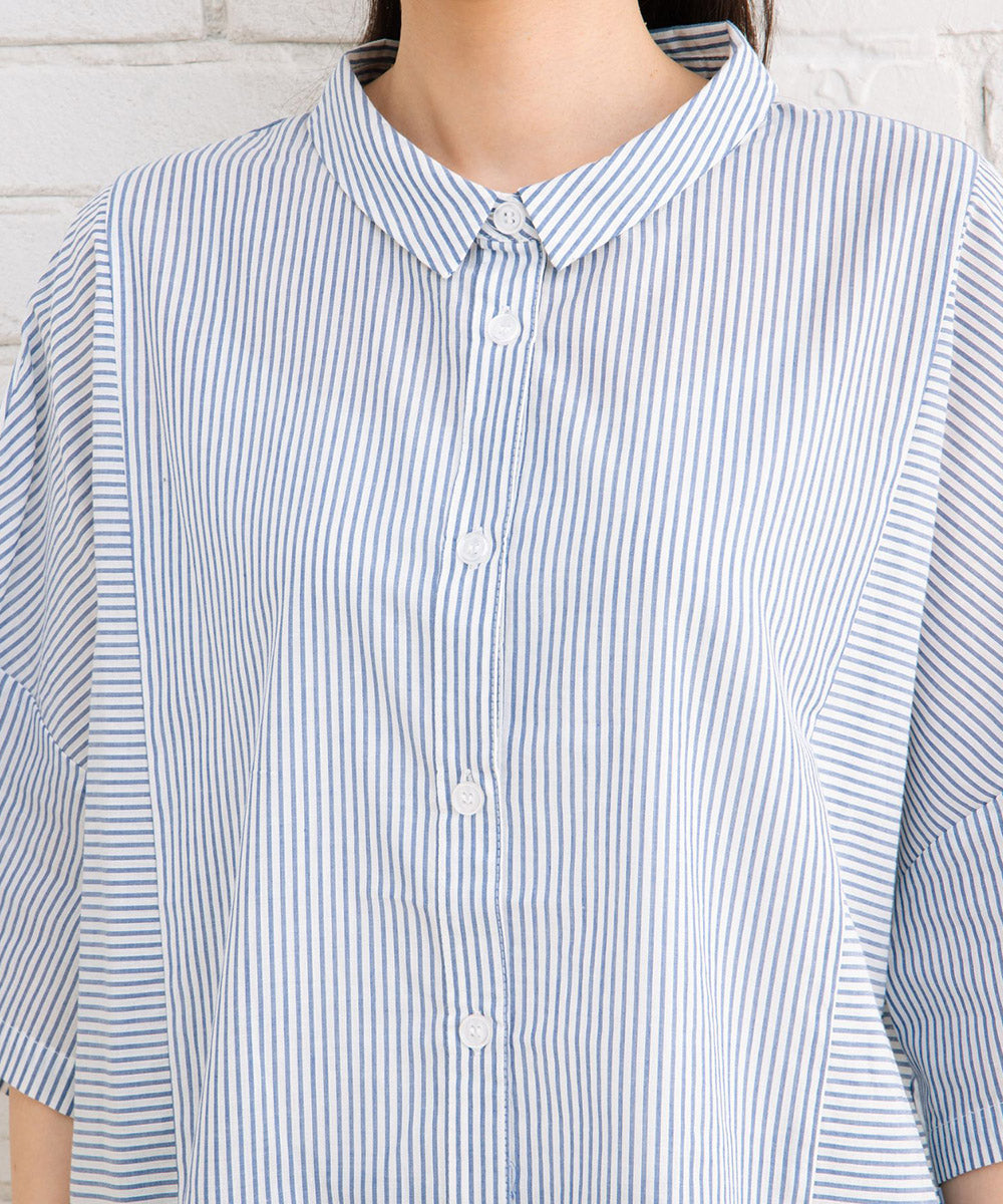 【sabstreet bis】ピンストライプボクシーシャツ