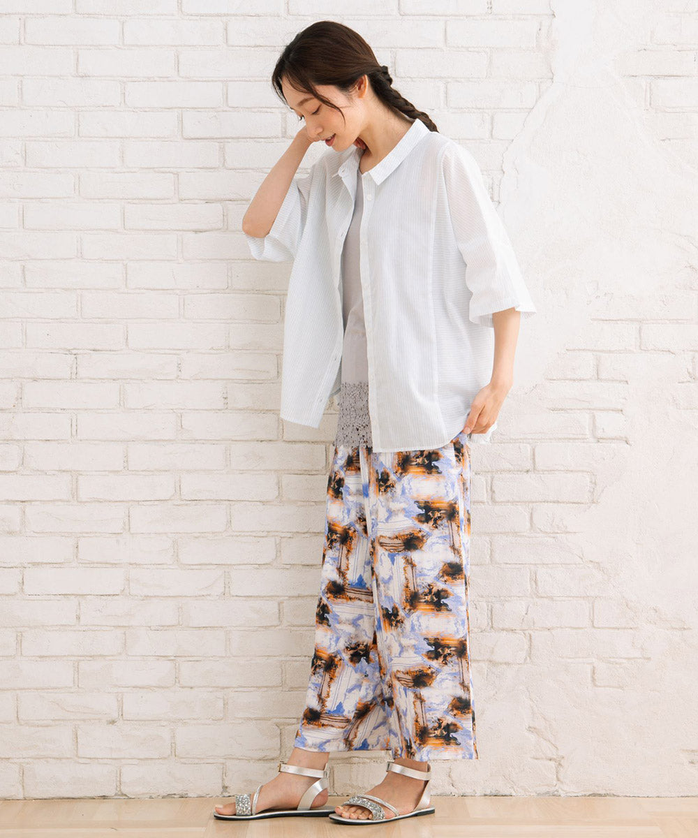 【sabstreet bis】ピンストライプボクシーシャツ