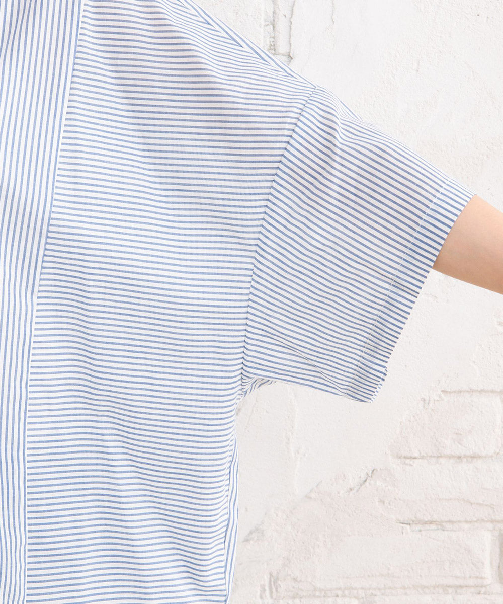 【sabstreet bis】ピンストライプボクシーシャツ