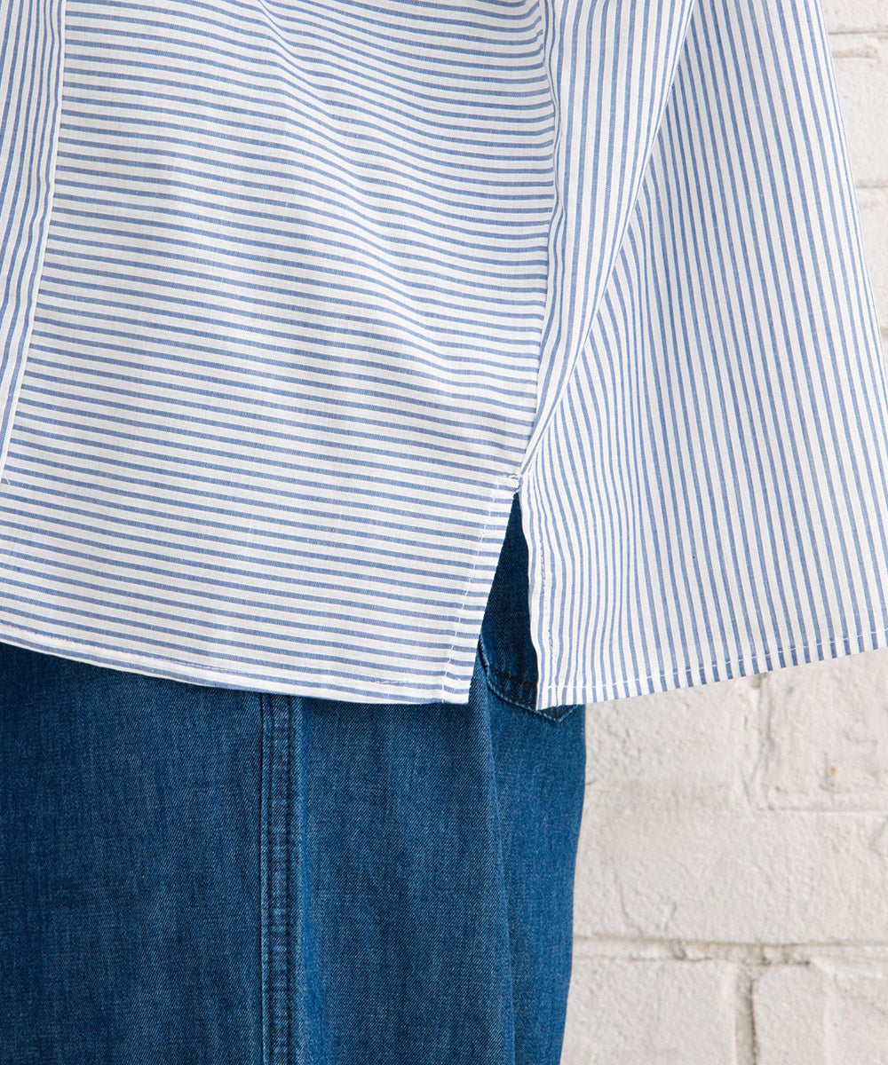 【sabstreet bis】ピンストライプボクシーシャツ