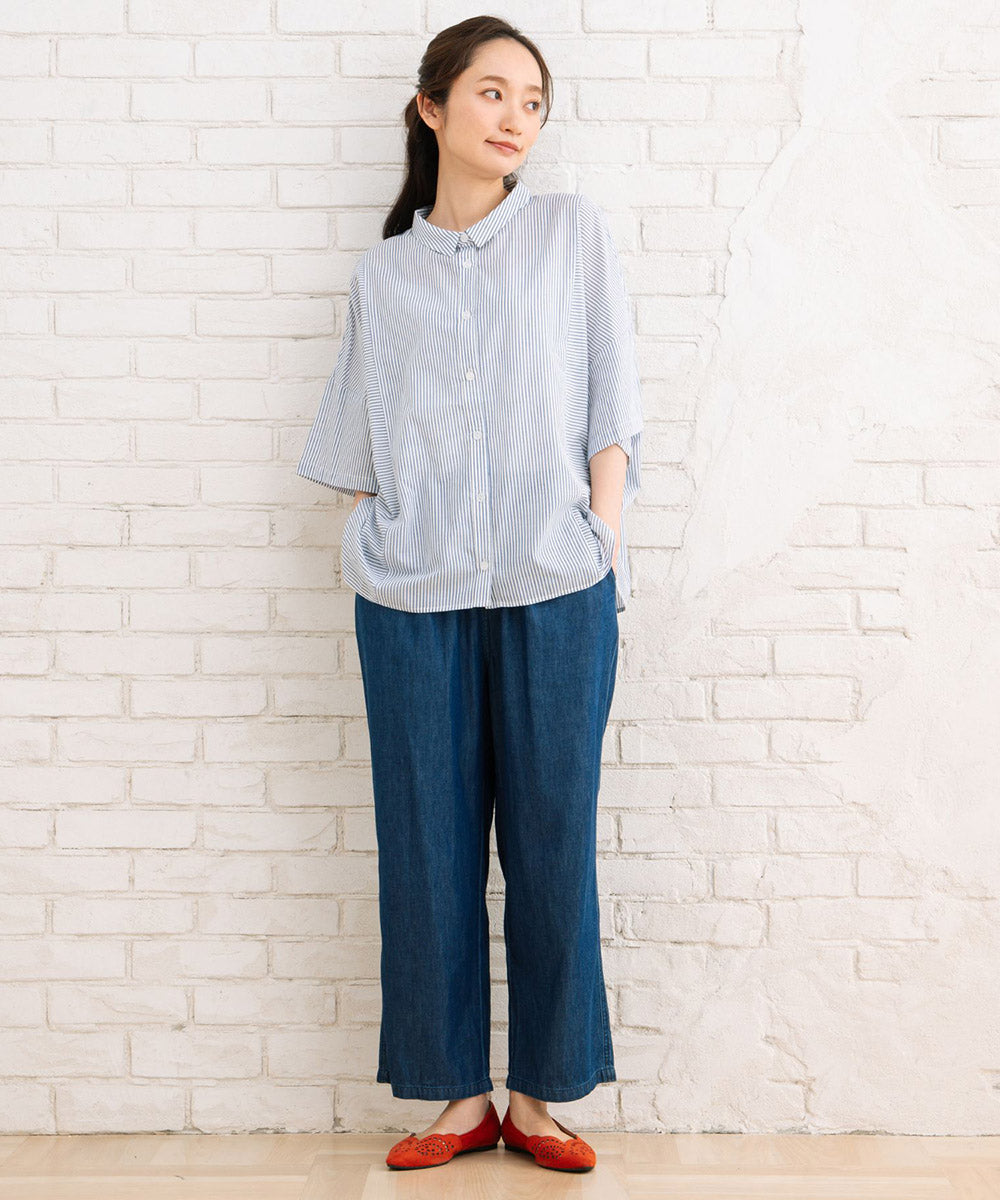 【sabstreet bis】ピンストライプボクシーシャツ