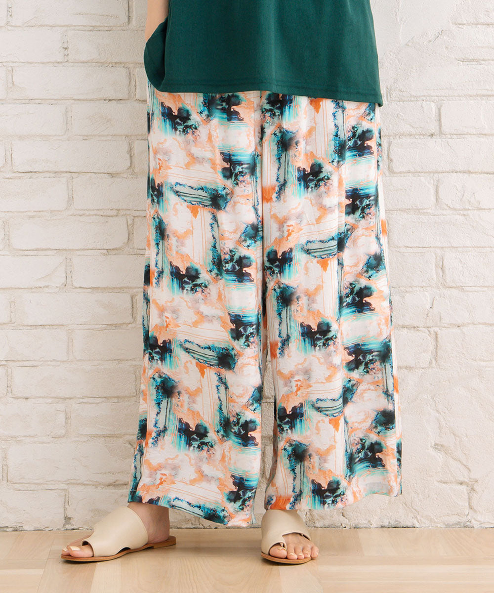 【sabstreet bis】総柄プリントイージーパンツ