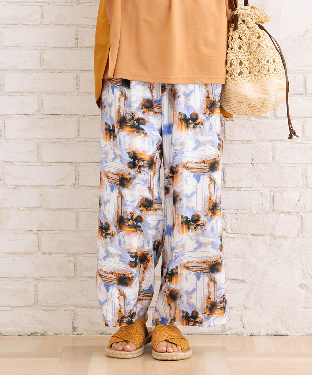 大きいサイズ レディース イージーパンツ プリント ウエストゴム|大きいサイズ レディース ブランド 通販 安い WEB限定 カジュアル コーデ ファッション