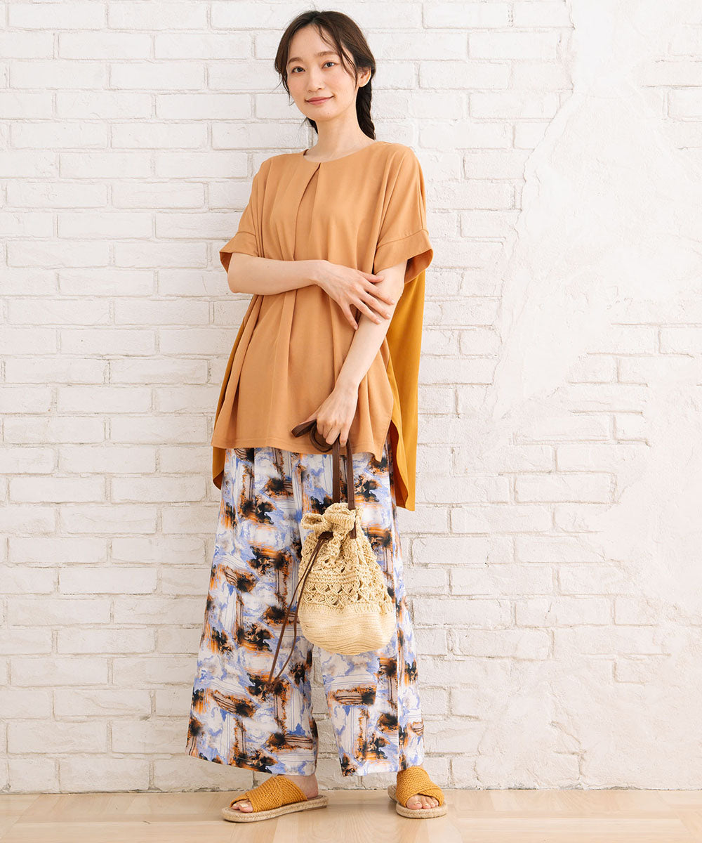 【sabstreet bis】総柄プリントイージーパンツ