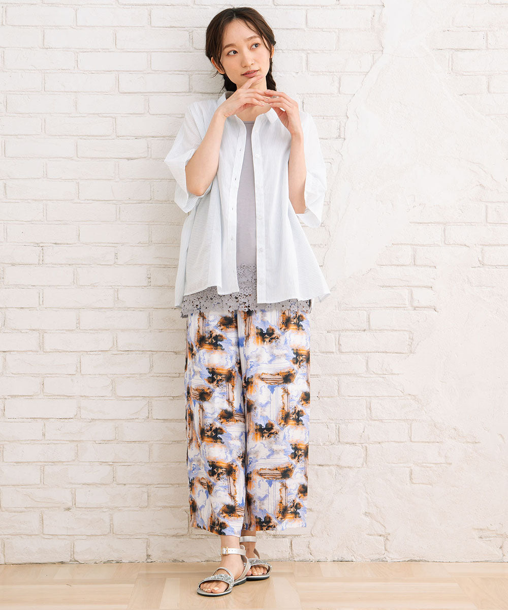 【sabstreet bis】総柄プリントイージーパンツ