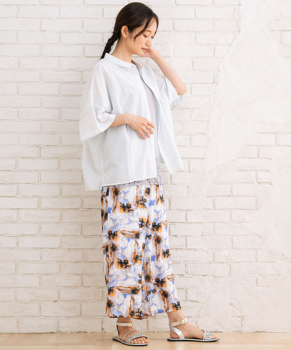 【sabstreet bis】総柄プリントイージーパンツ