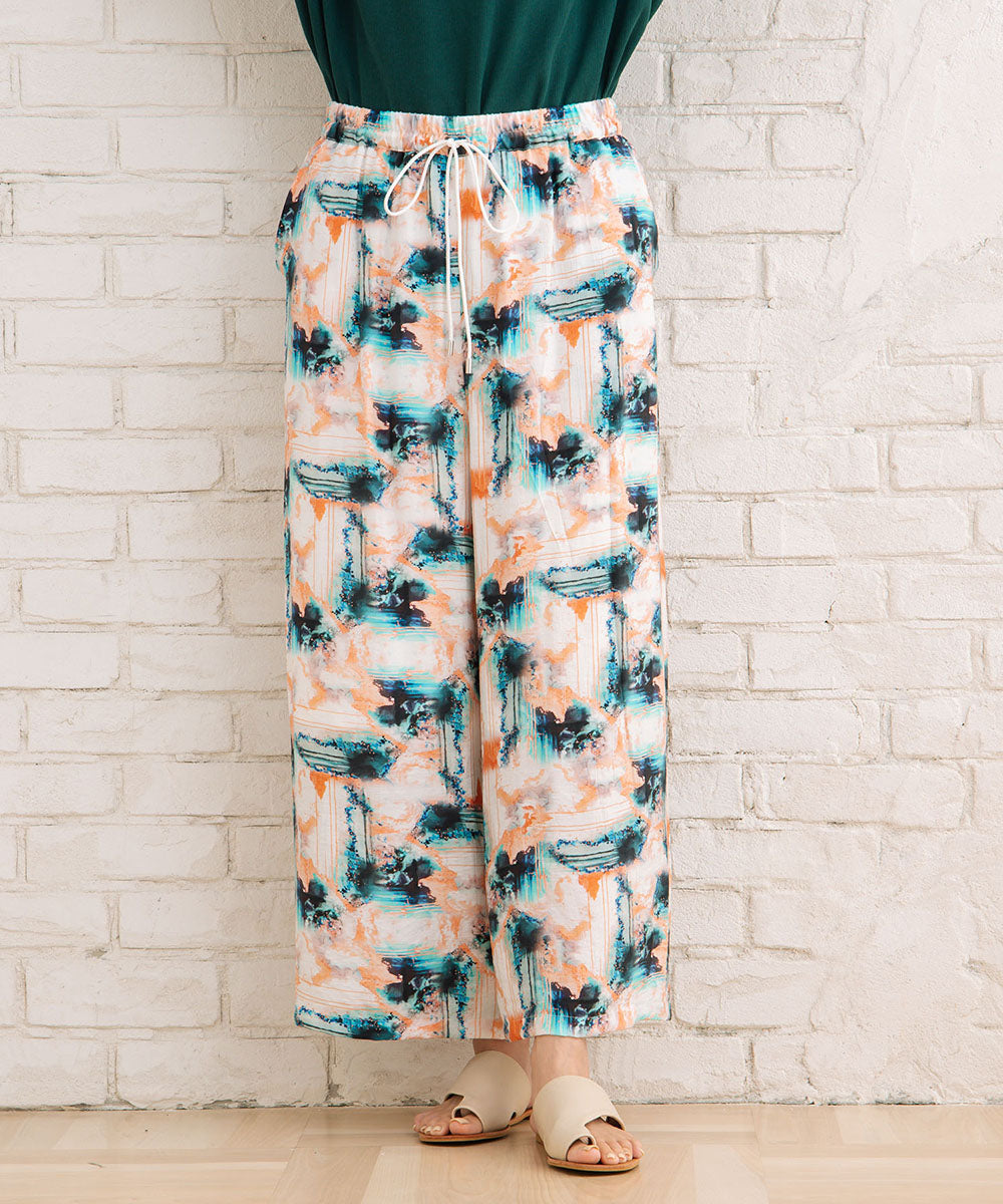 【sabstreet bis】総柄プリントイージーパンツ