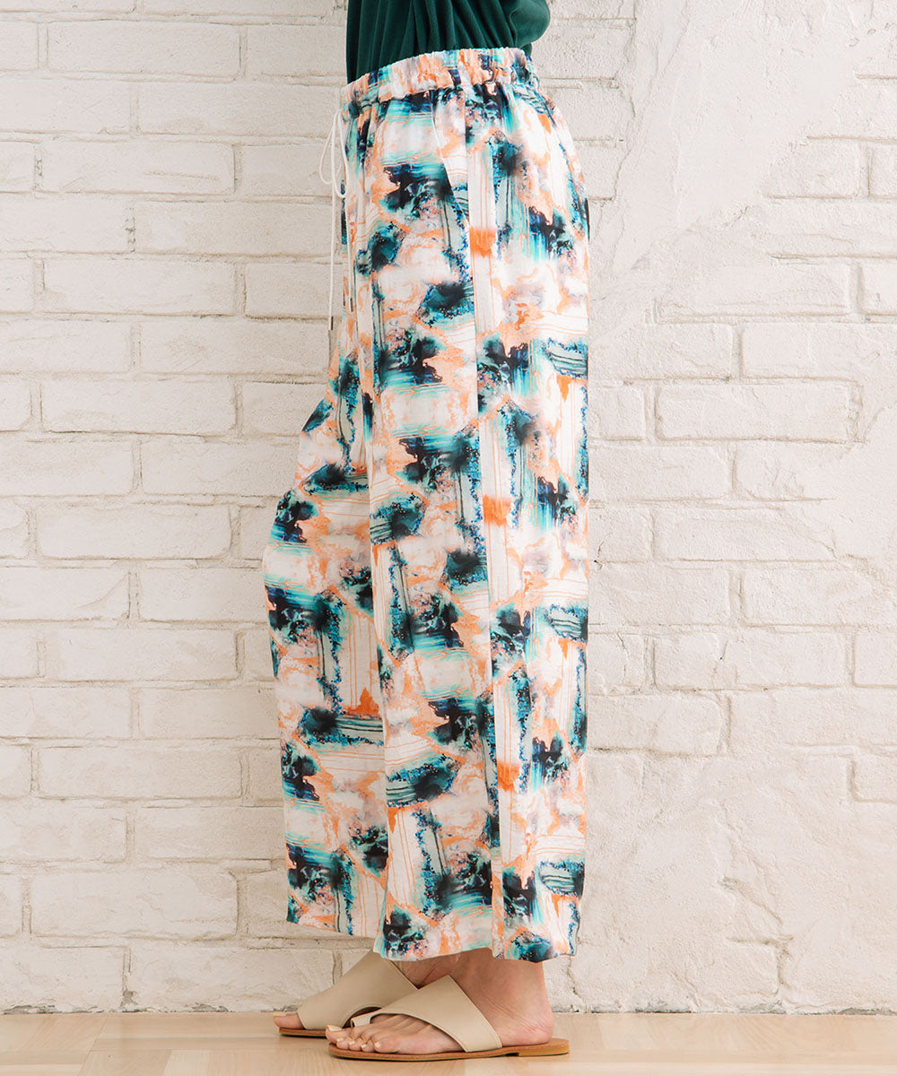 【sabstreet bis】総柄プリントイージーパンツ