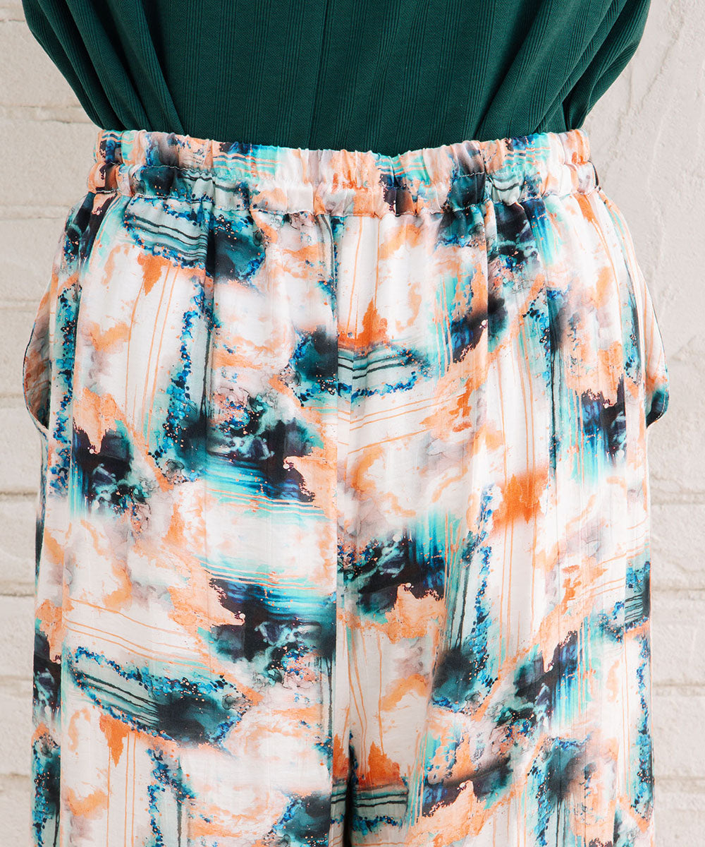 【sabstreet bis】総柄プリントイージーパンツ