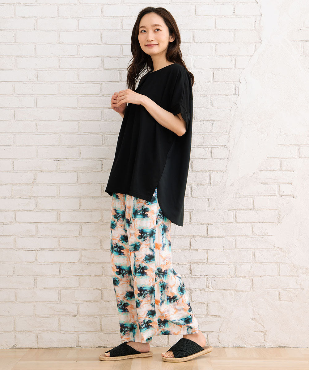 【sabstreet bis】総柄プリントイージーパンツ