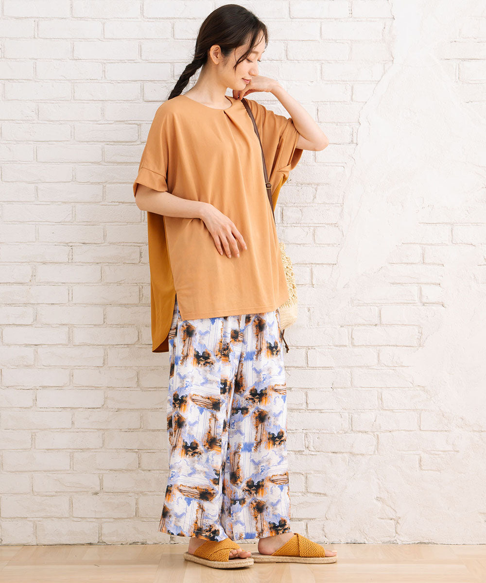 【sabstreet bis】総柄プリントイージーパンツ