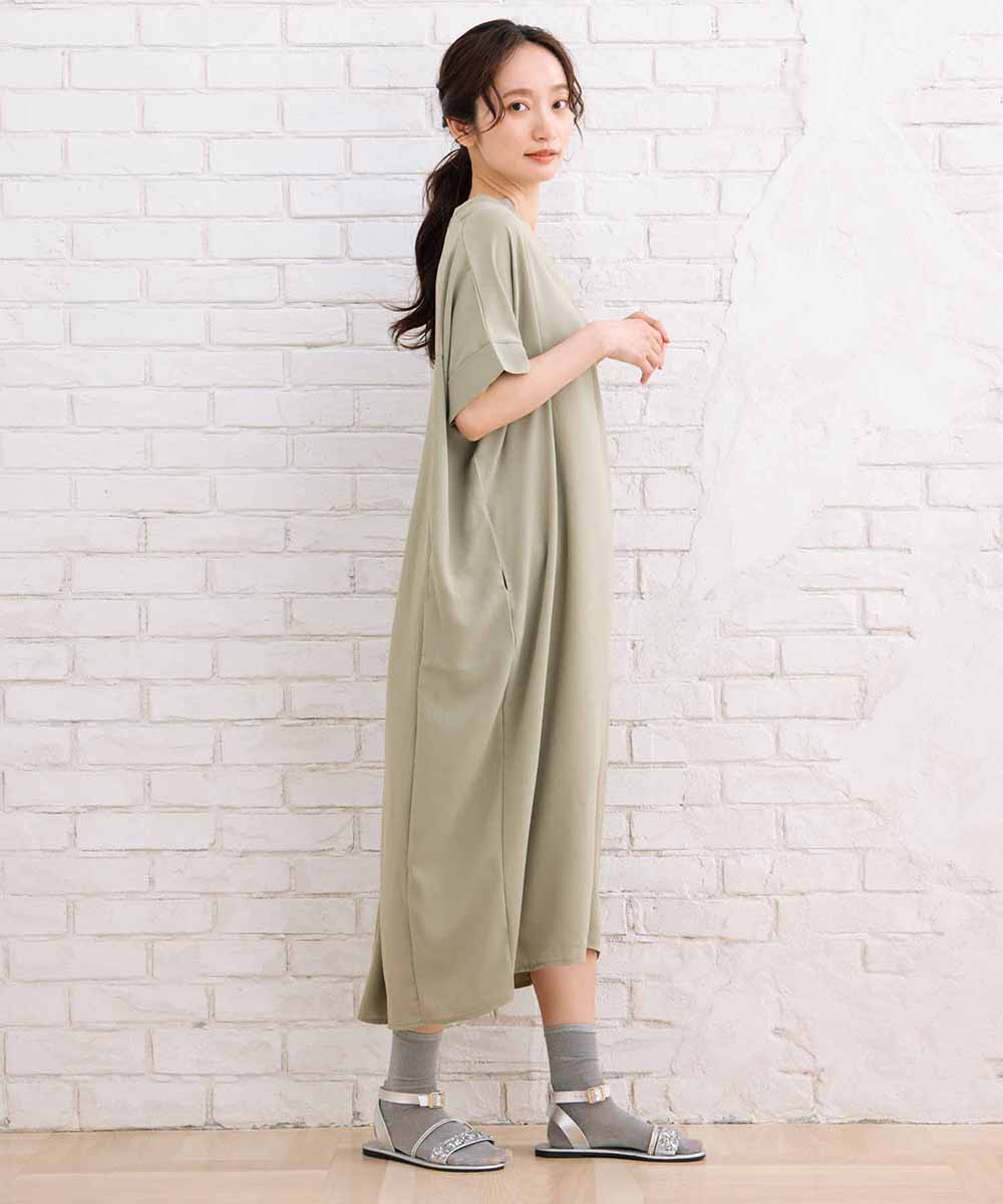 【sabstreet bis】ライトジョーゼットスキッパーワンピース