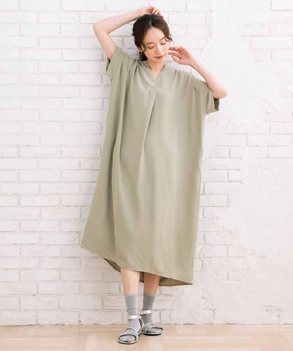 【sabstreet bis】ライトジョーゼットスキッパーワンピース