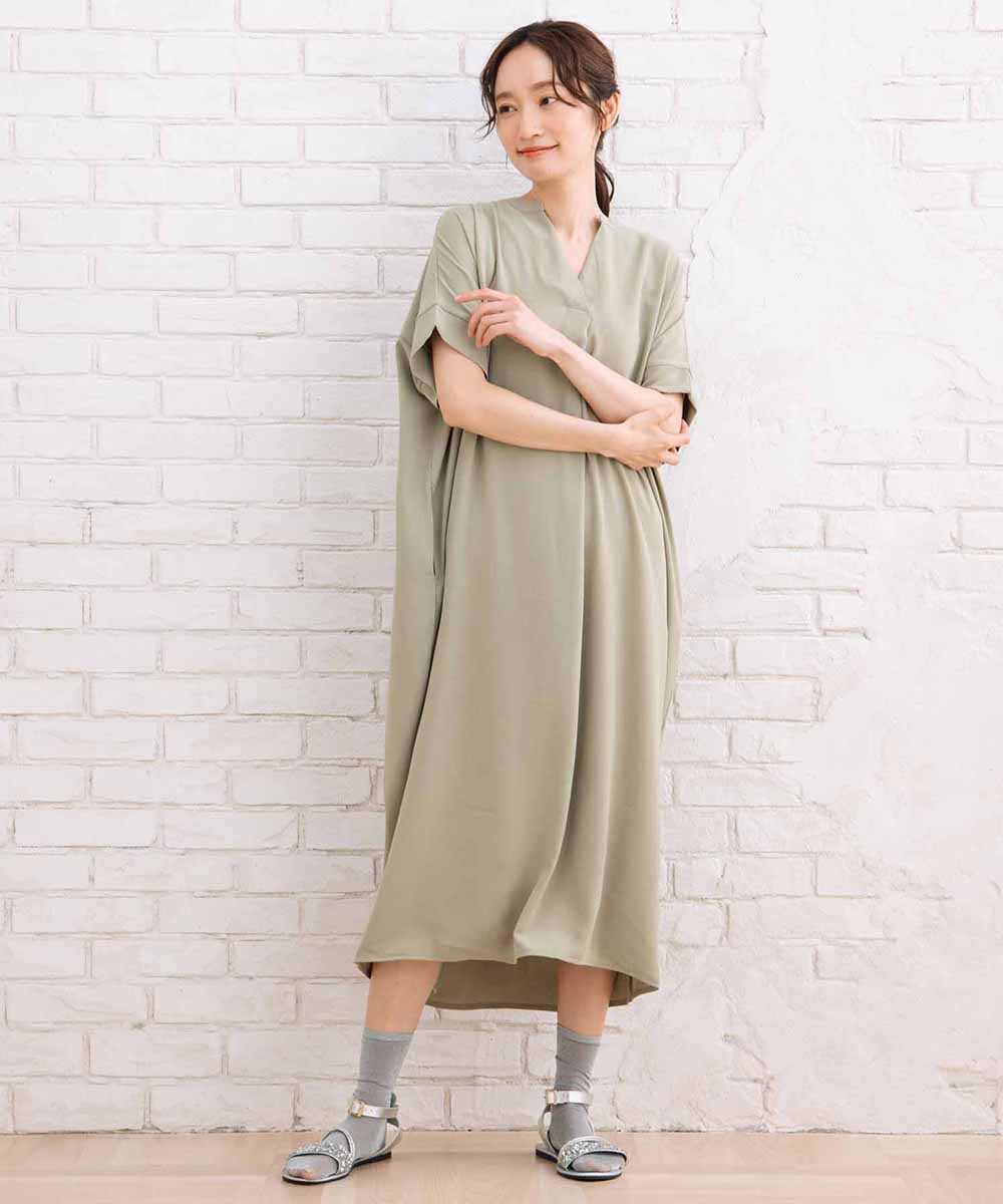 【sabstreet bis】ライトジョーゼットスキッパーワンピース