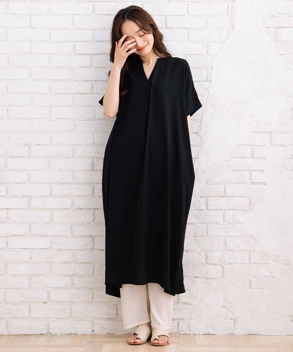 【sabstreet bis】ライトジョーゼットスキッパーワンピース