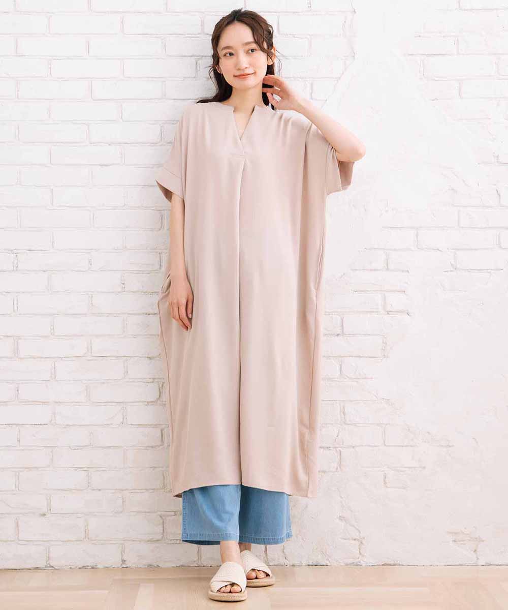 【sabstreet bis】ライトジョーゼットスキッパーワンピース