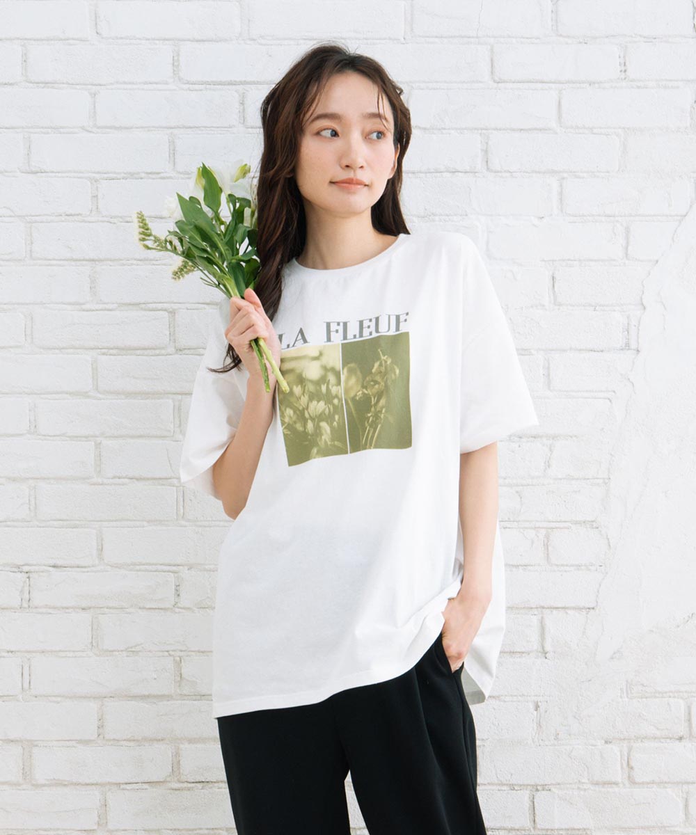 大きいサイズ レディース フラワー プリント Tシャツ|大きいサイズ レディース ブランド 通販 安い WEB限定 カジュアル コーデ ファッション