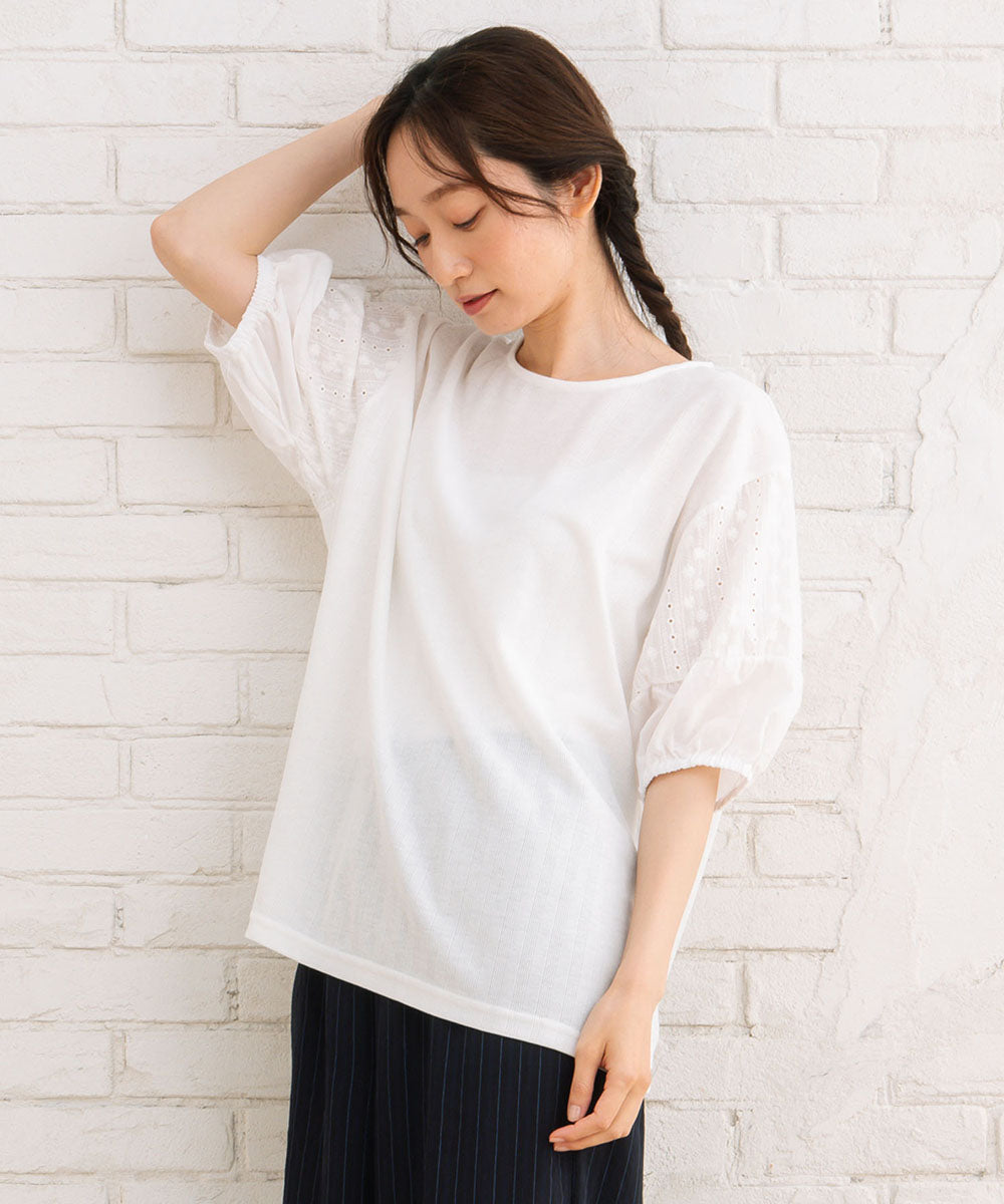 【sabstreet bis】レースバルーンスリーブカットソー