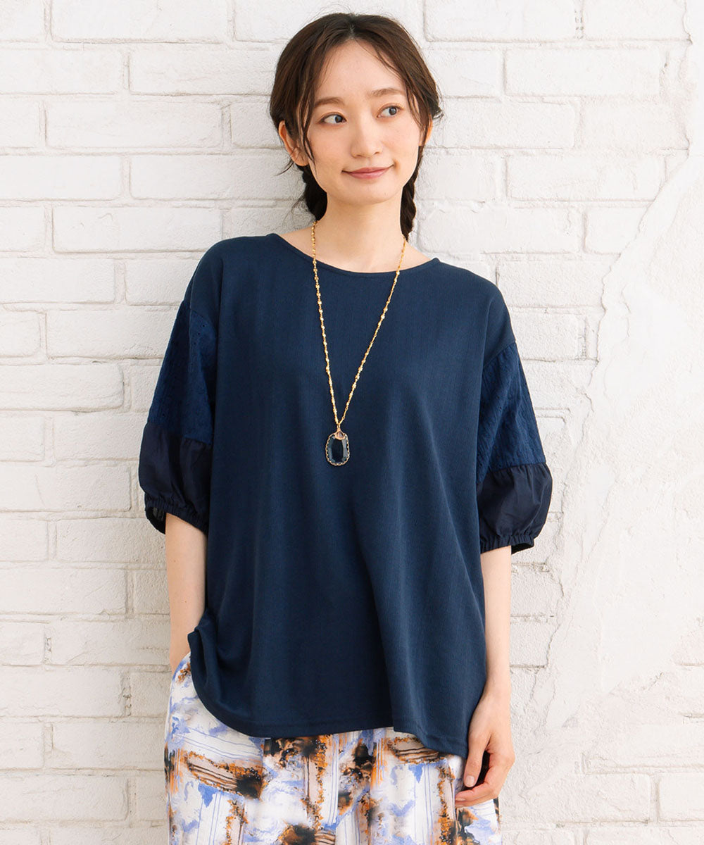 【sabstreet bis】レースバルーンスリーブカットソー