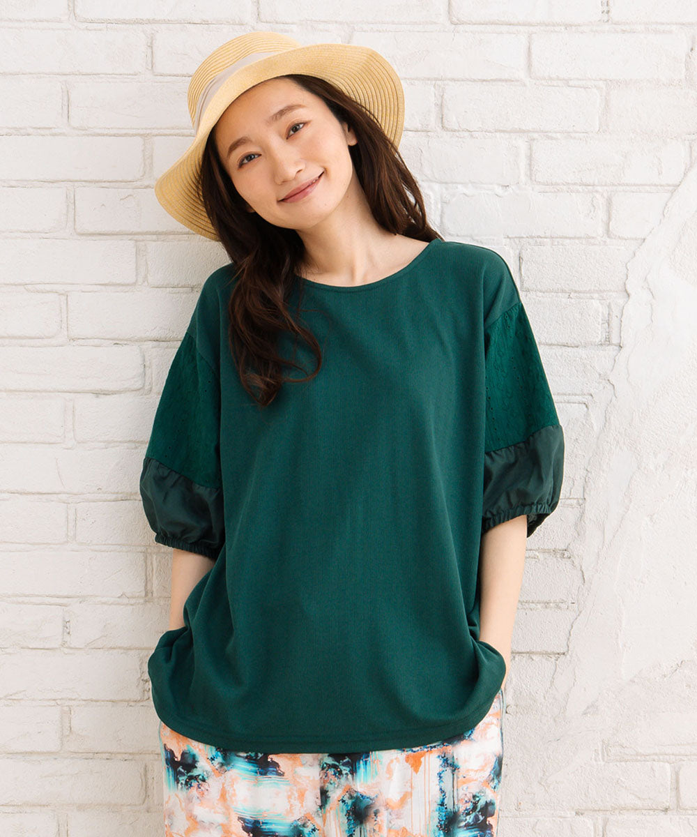 【sabstreet bis】レースバルーンスリーブカットソー