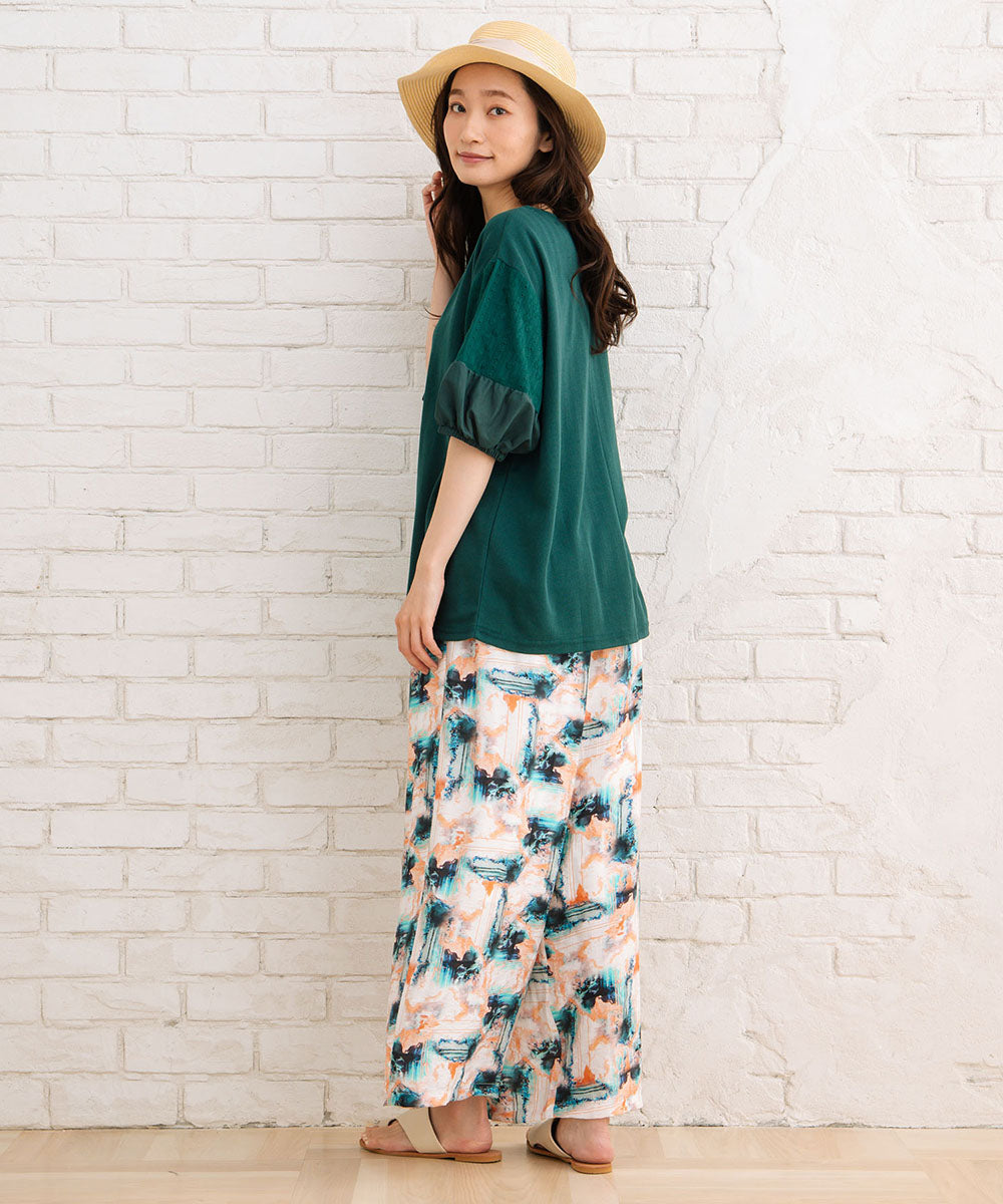 【sabstreet bis】レースバルーンスリーブカットソー