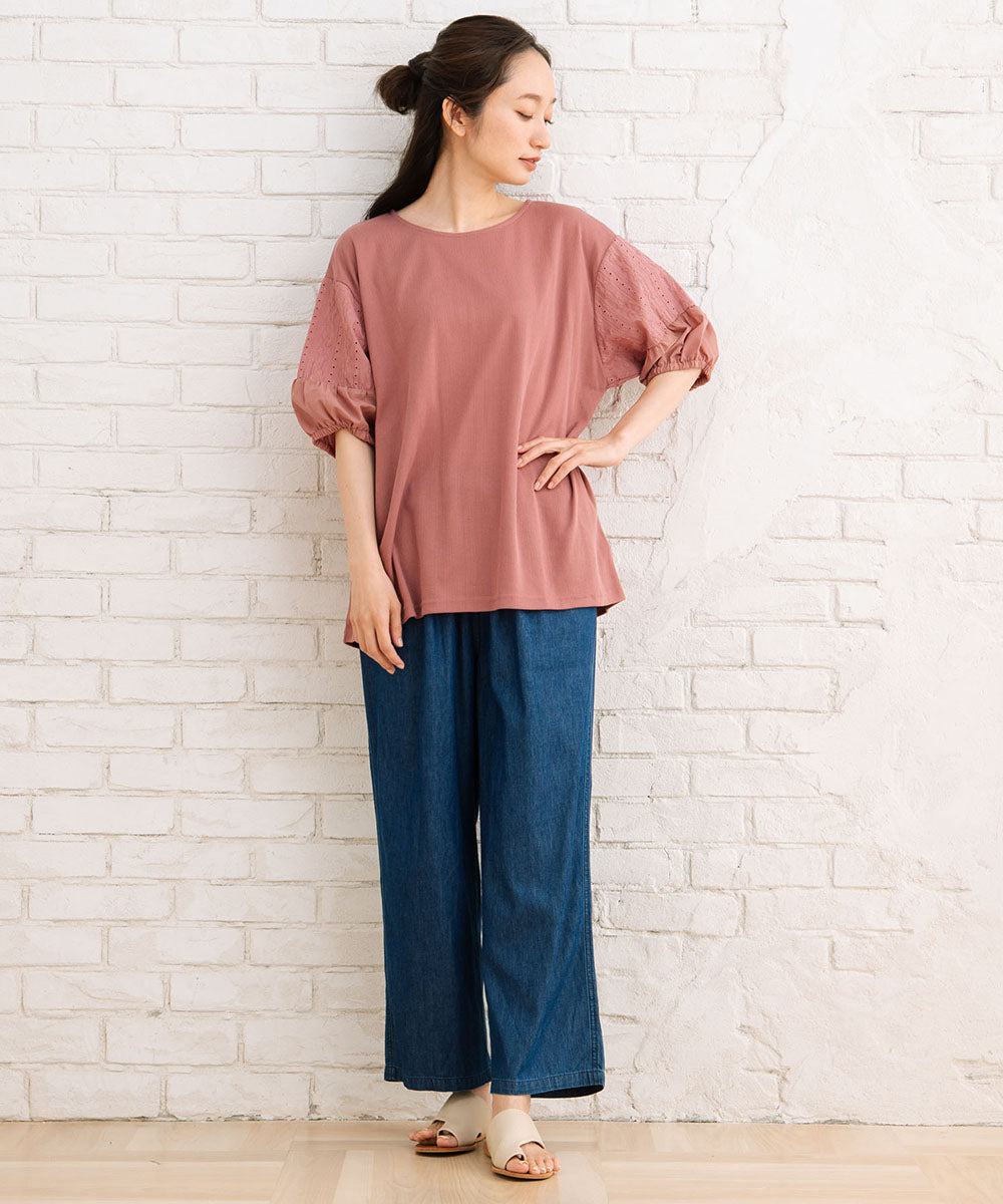 【sabstreet bis】レースバルーンスリーブカットソー