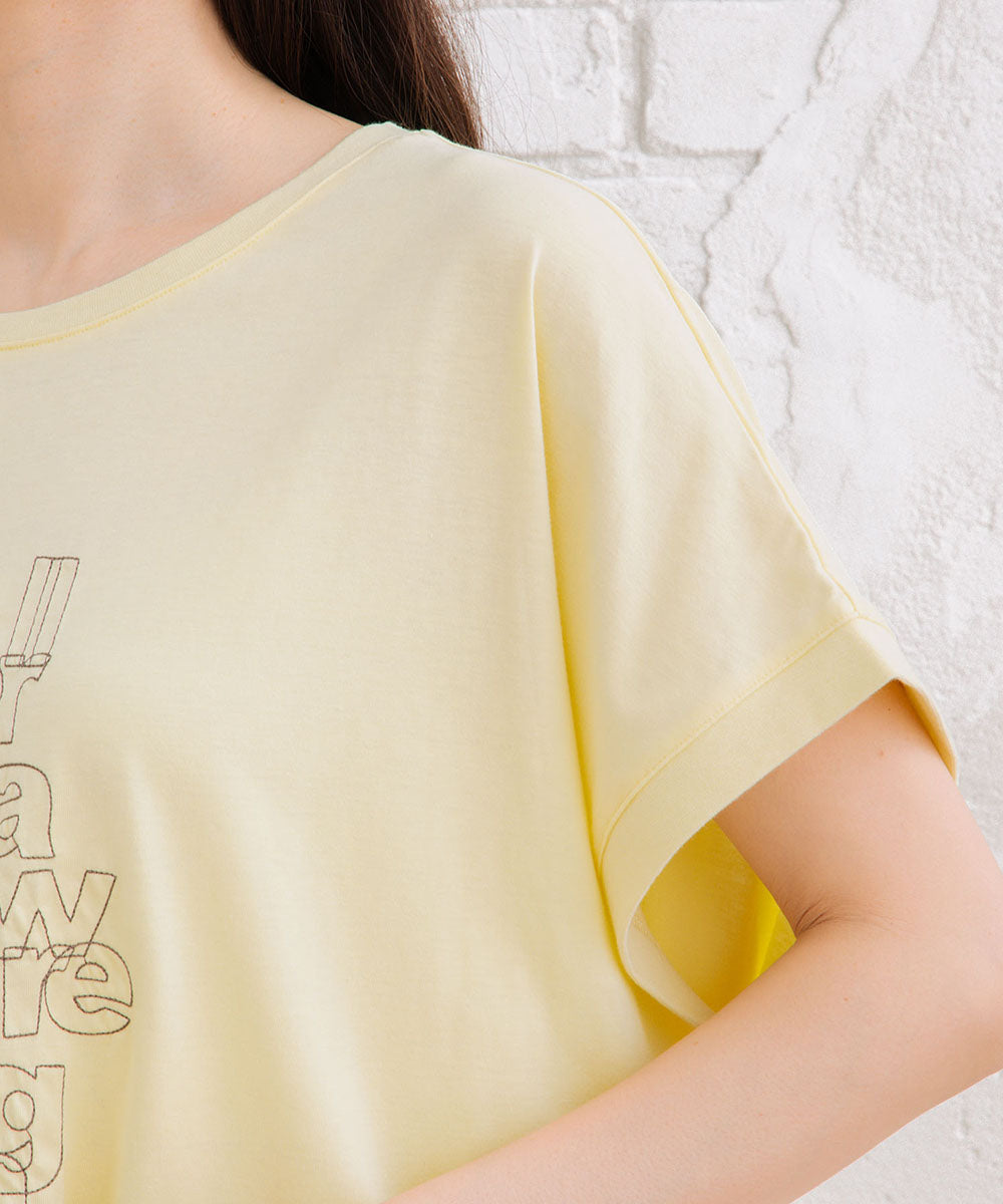 【sabstreet bis】プロバーブステッチエンブロイダリーTシャツ