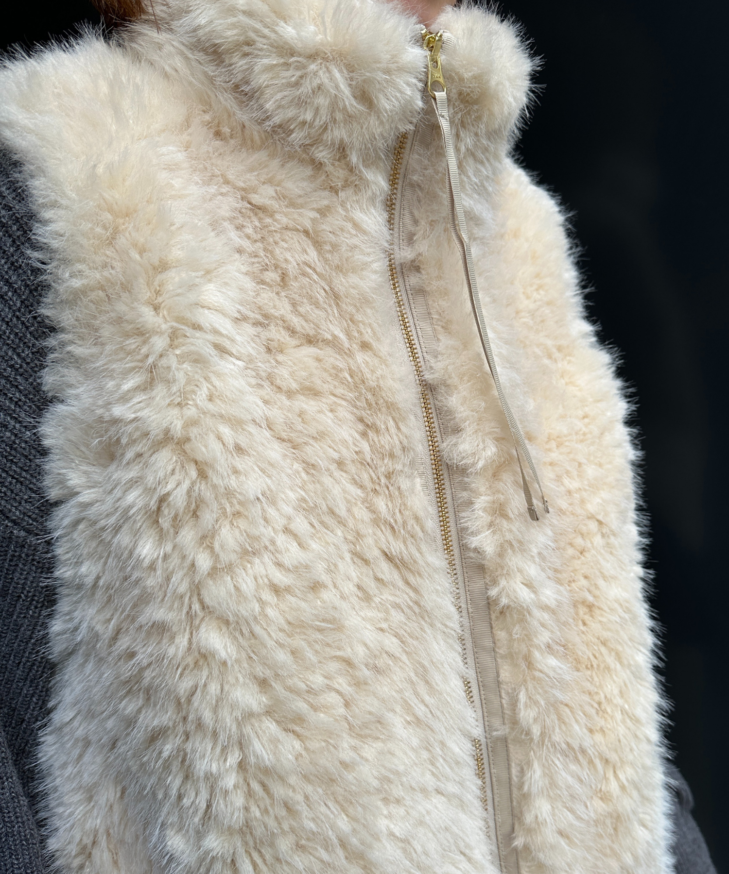 【qout】【R】ロングミックスファーベスト