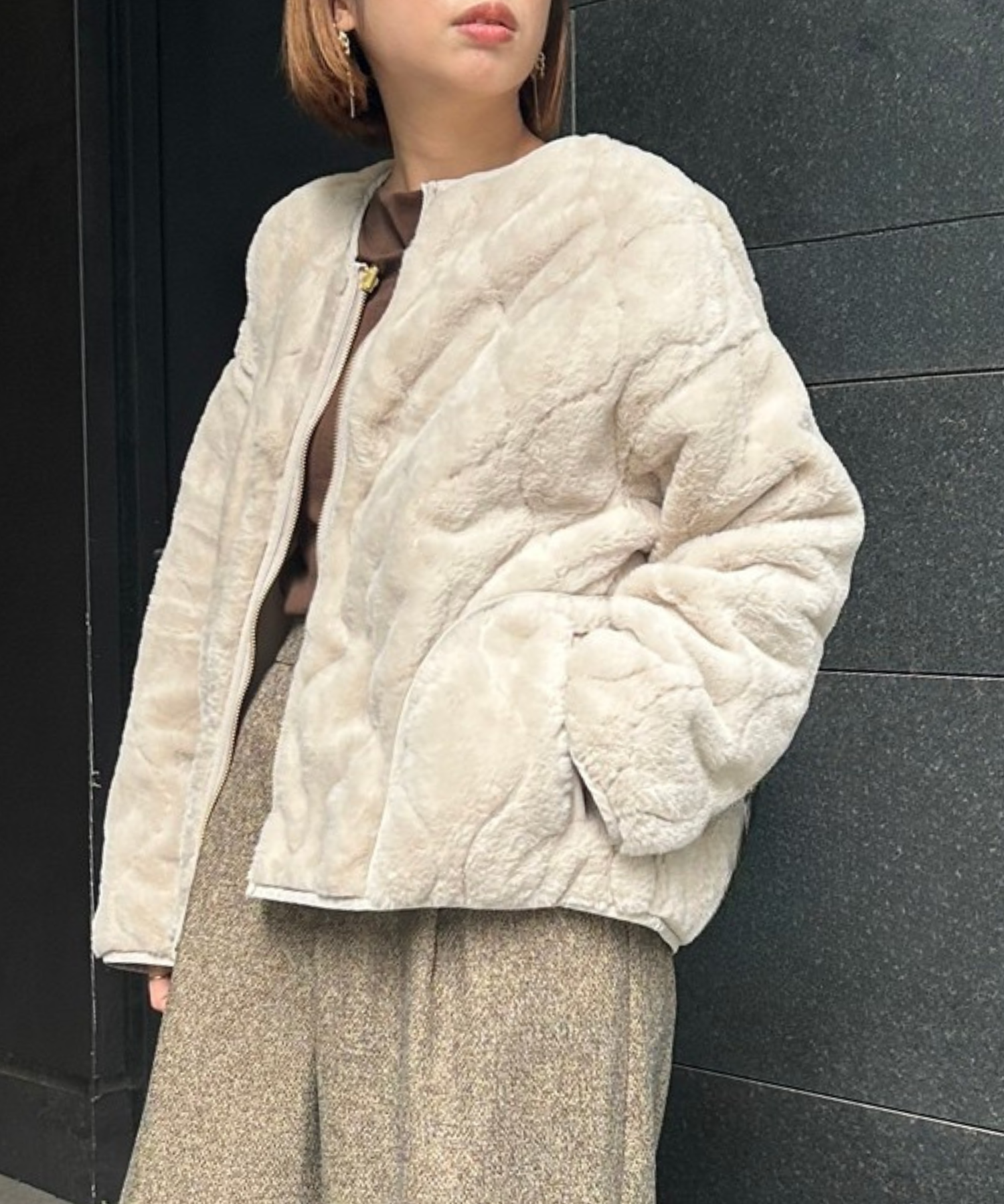 【FONT LAB】オニオンキルティングリバーシブルブルゾン