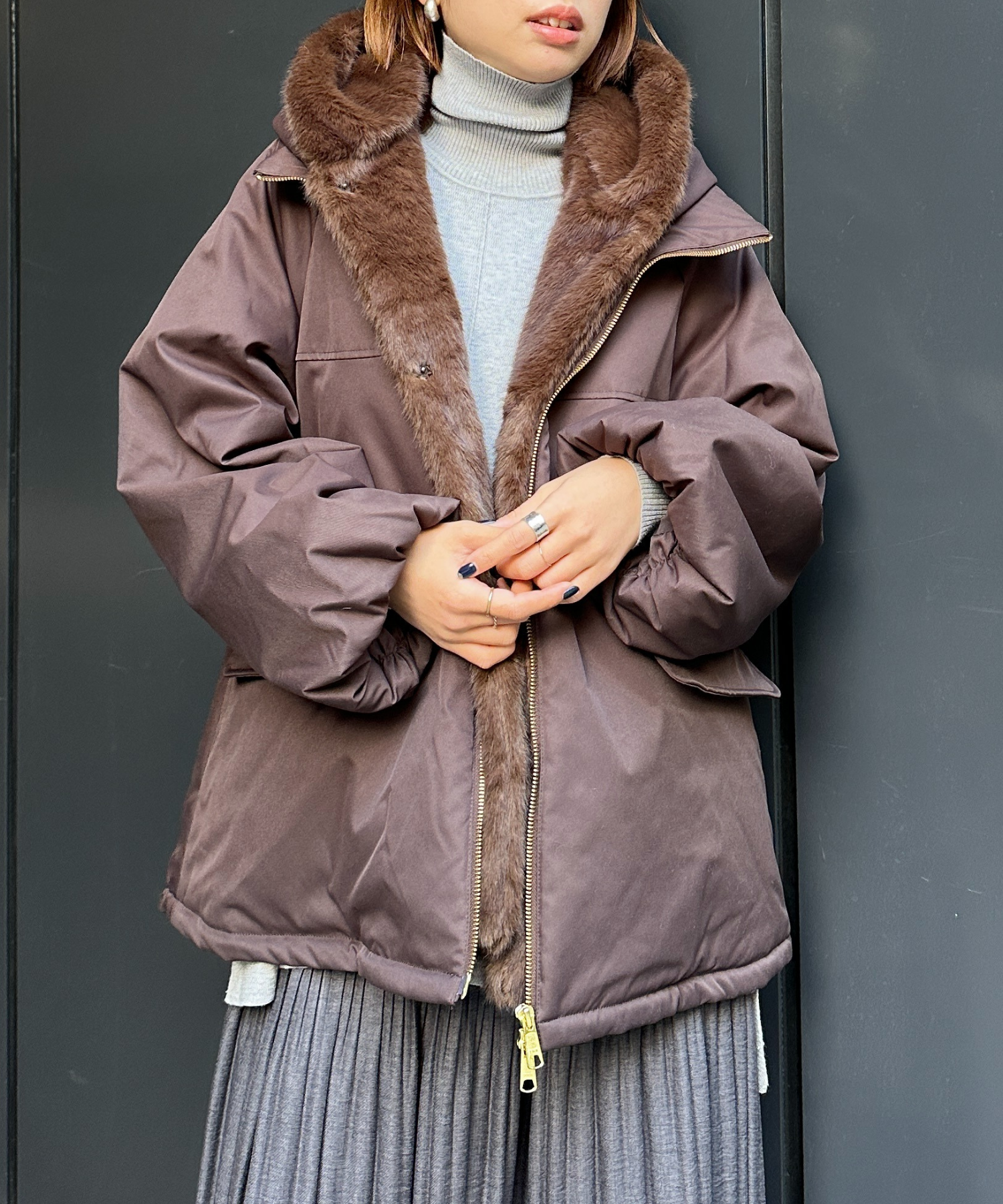 【SEADRAKE】【R】マットツイル2WAY切替ファーブルゾン