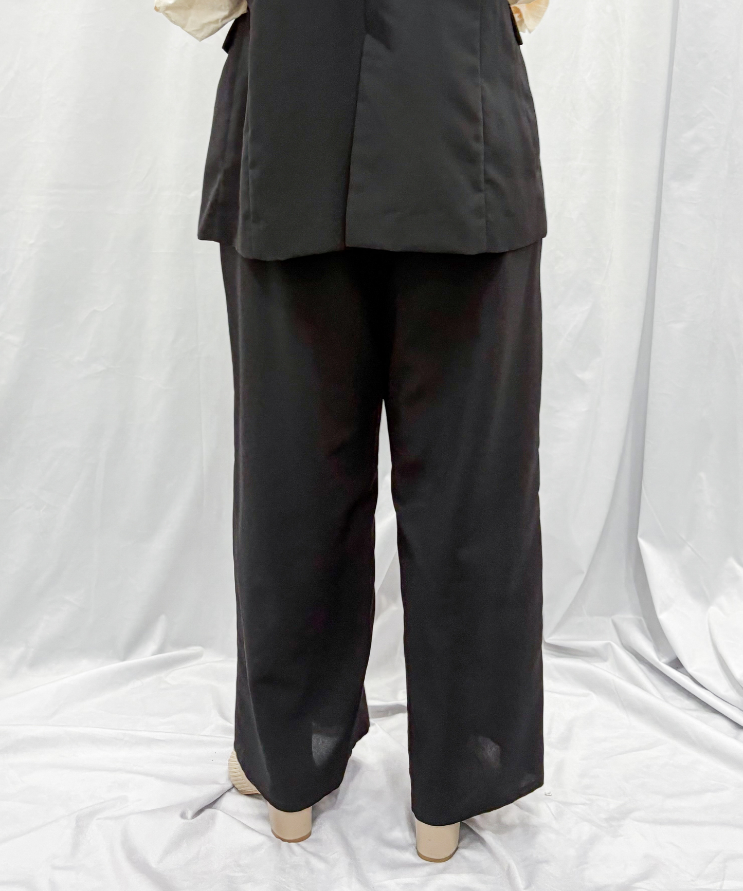 【qout】【R】強撚クロスウエスト切替パンツ