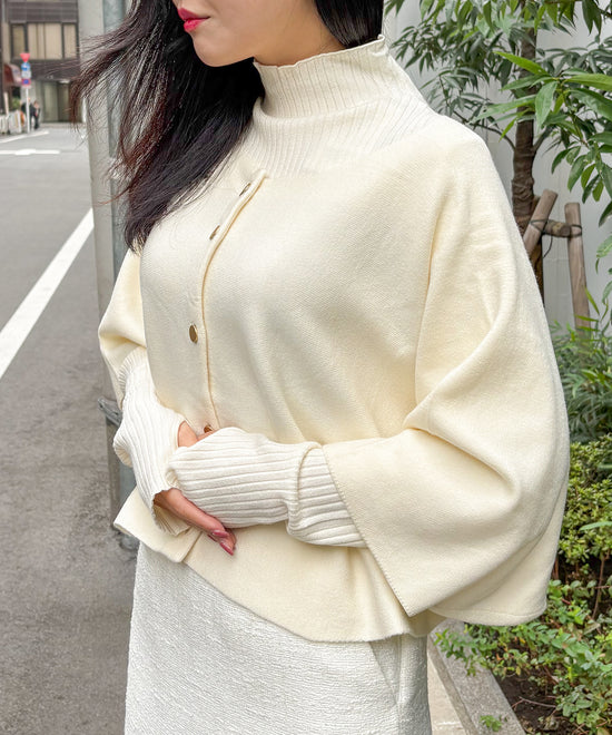 【待望の再入荷!予約受付中】【FONT LAB】バイカラーボトルネック×ケープアンサンブル