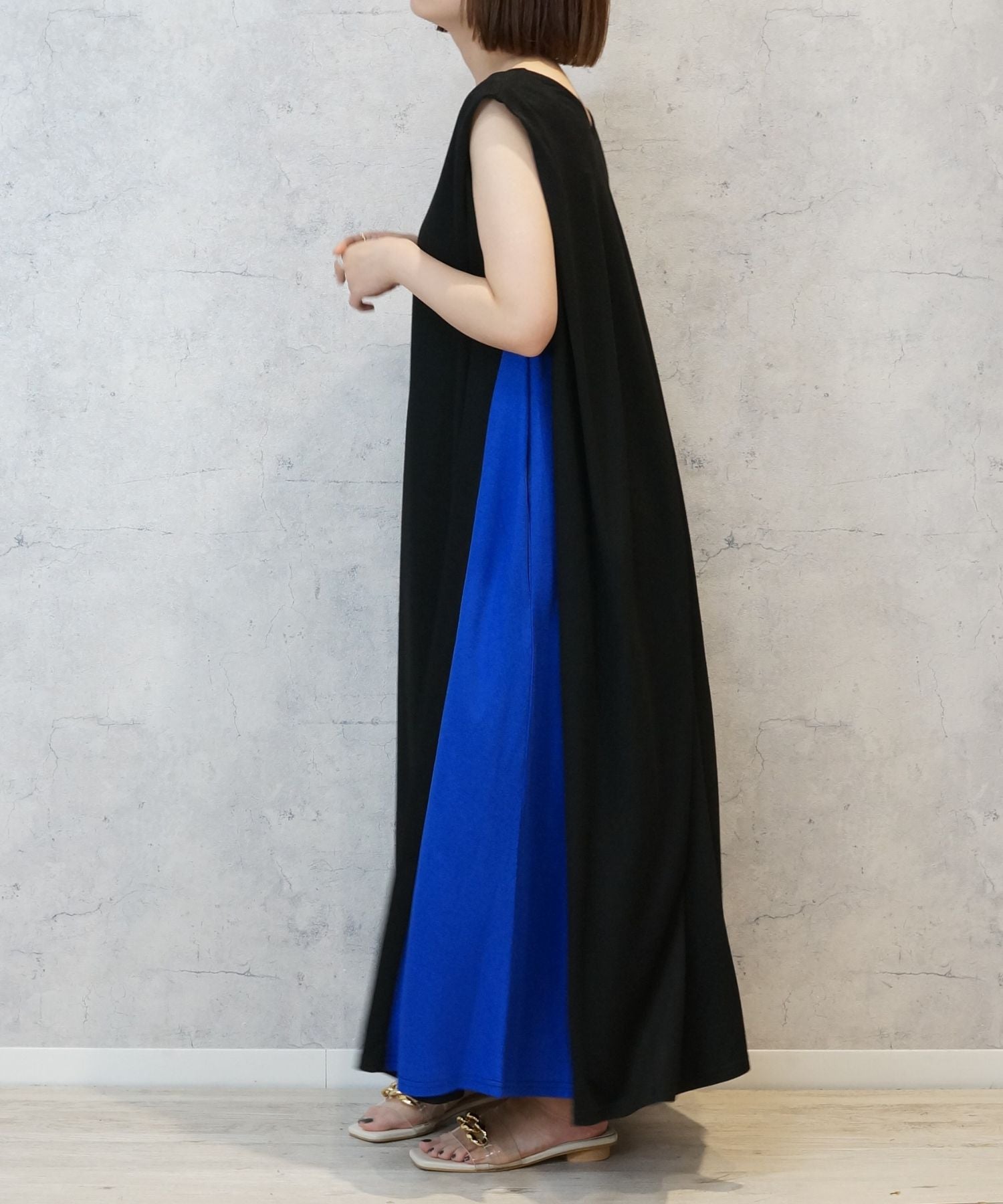 【FONT LAB】COOLTOUCHバイカラー2WAYワンピース