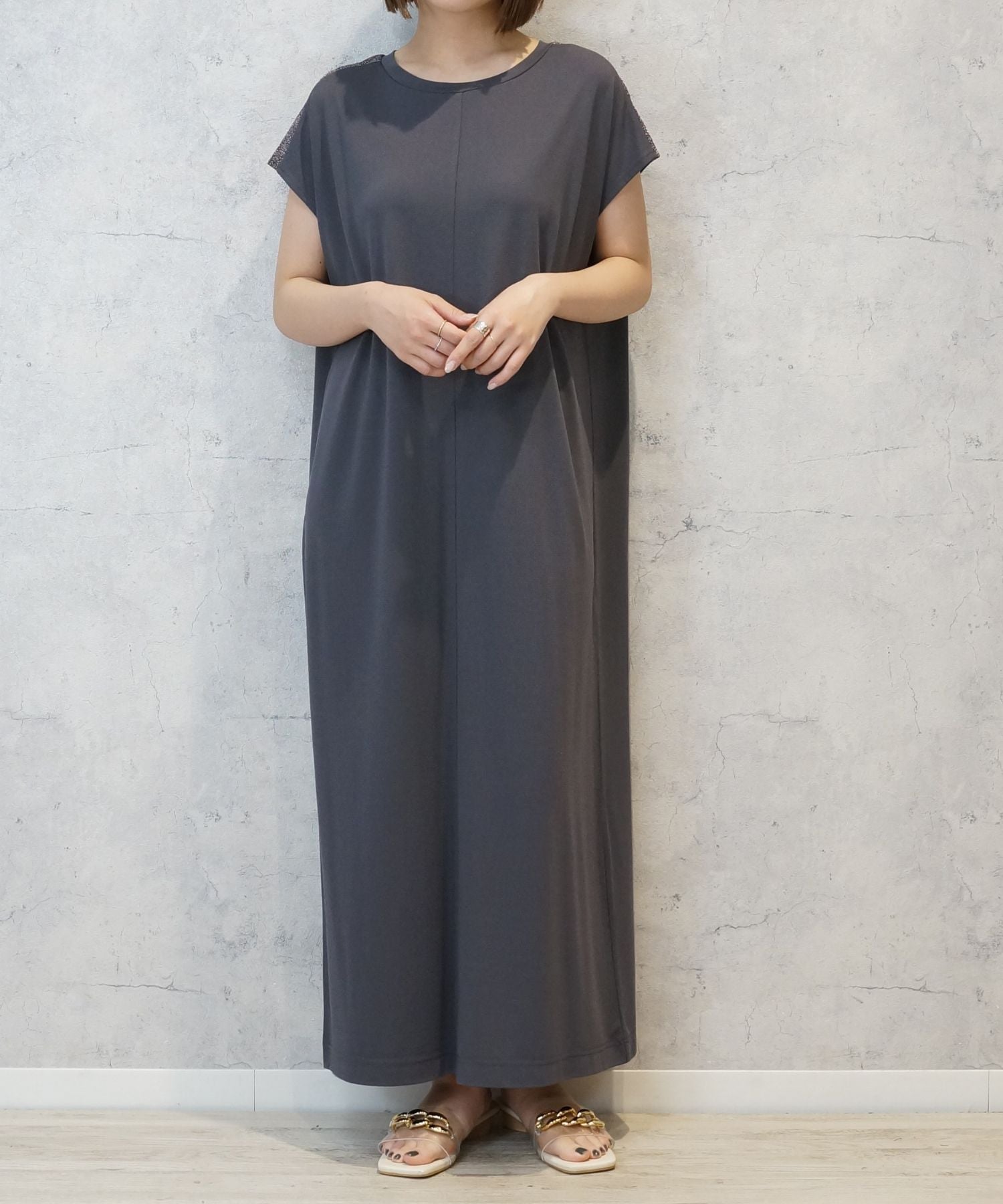 レディース カットソーワンピース ラメライン 薄手|JETSET SOLO PLUS(ジェットセットソロプラス) 公式通販|レディース ファッション きれいめカジュアル