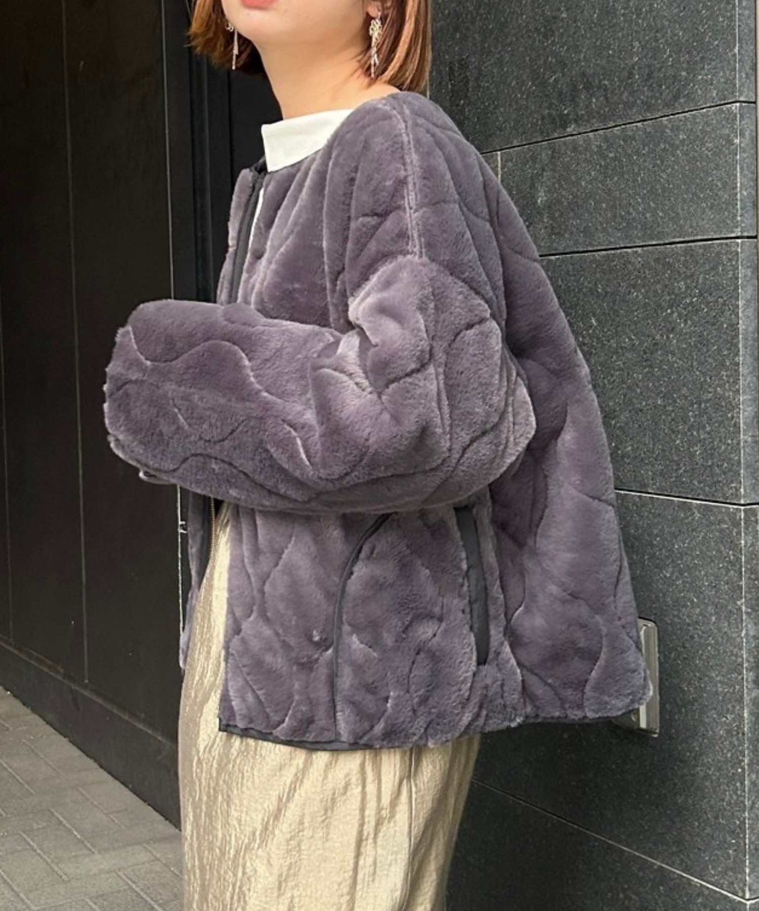 【FONT LAB】オニオンキルティングリバーシブルブルゾン