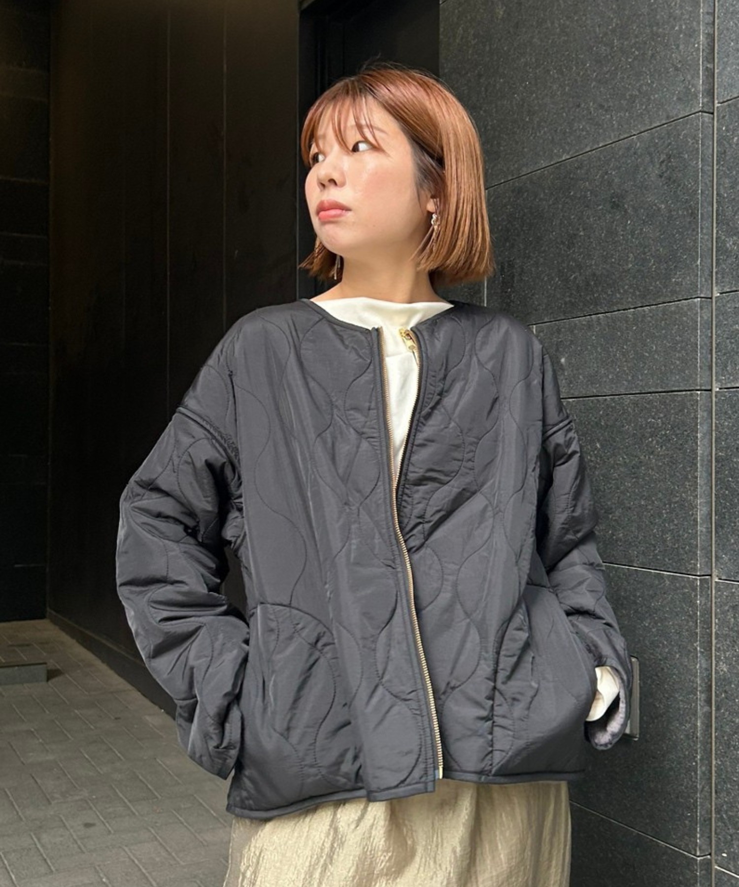 【FONT LAB】オニオンキルティングリバーシブルブルゾン