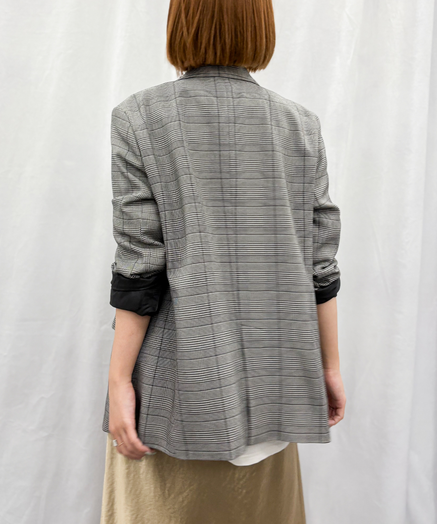 【INNOWAVE】【R】グレンチェックダブルブレストジャケット