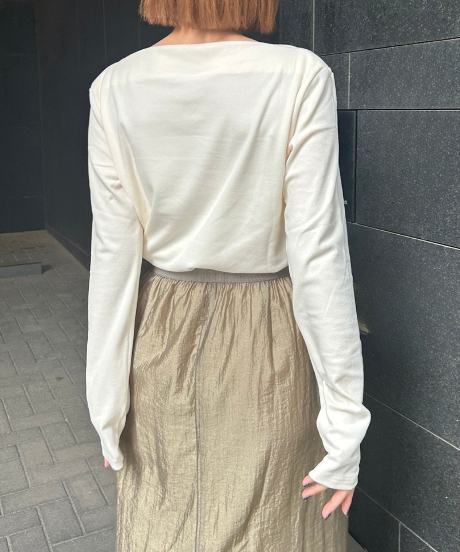 【JETSET SOLO PLUS】マットベロアボートネックカットソー