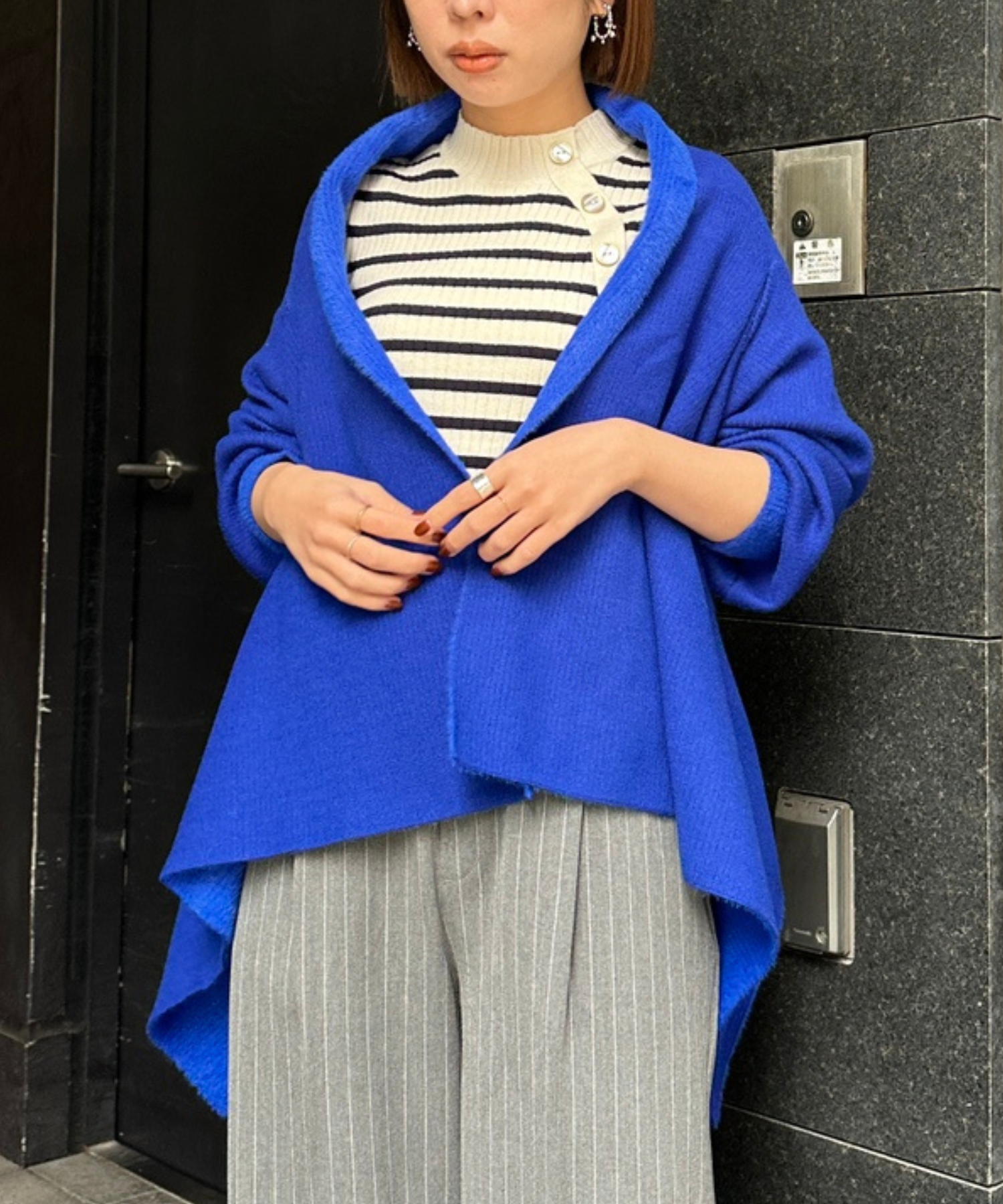 【FONT LAB】ダブルフェイスストールカーディガン